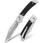 Couteau de poche, 7. 7cm tranchant couteau pliant en acier damas, petit g10 poignée couteau a main, button ... Couteau de poche, 7. 7cm tranchant couteau pliant en acier damas, petit g10 poignée couteau a main, button ...