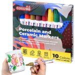 Crayons en porcelaine lavables au lave - vaisselle10 couleurs vivesen cramique y compris or & argentcouleur ...