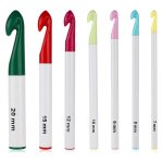 Crochets, 7 mm a 20 mm kit de crochets pour crocheteur, crochets en plastique aiguilles a tricoter poigne ...
