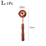 Cuillre a cire de scellage anti - chaleur rtro, manche en bois, cuillres d'estampage de cire, peinture ...