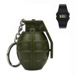 Cute animal shape key ring led light sound keychain with children watch