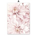 Dahlia fleur rose en fleurs, affiche murale nordique, peinture sur toile, d�cor de salon sans cadre?40x40cm ...