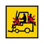 Danger de transport en elvateur (20x20cm) - sticker / autocollant