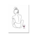 Dcor mural de ligne de vin avec affiche de verre de vin et peinture sur toile d'amoureux imprims, image ...