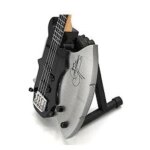 Decoration guitare basse miniature 22 cm avec son chevalet tribute kiss gene simmons