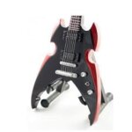 Decoration guitare miniature 22 cm avec son chevalet tribute kiss paul stanley