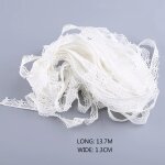 Dentelle blanche garniture fleur motif design bricolage applique couture artisanat (4 #)