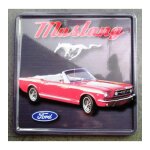 Dessous de verre ford mustang voiture americaine cabriolet rouge 10x10cm deco bar