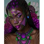 Diy 5d diamond painting kits femme fleur violet, cristal strass broderie images arts peinture par num�ro ...