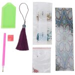 Diy en forme de diamant peinture marque - page mandoline fleurs motif enfant cadeau avec pompon