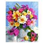 Diy paint by numbers for kids beginner, flowers paint by number kit on canvas 16x20inch(no frame), cr ...