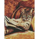 Diy stamped cross stitch kits 14ct pré - imprimé motif chat avec lunettes peinture cross stitching art ... Diy stamped cross stitch kits 14ct pré - imprimé motif chat avec lunettes peinture cross stitching art ...