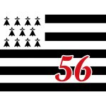 Drapeau breton 56 - 20x14, 5cm - sticker / autocollant