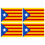 Drapeau catalan etoil� - 4fois 9. 5x6. 3cm - sticker / autocollant