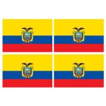 Drapeau equateur (4 stickers 9. 5x6. 3cm) - sticker / autocollant
