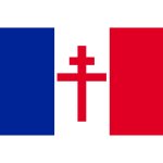 Drapeau france croix de lorraine - 15x10cm - sticker / autocollant