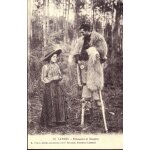 Echassier et bergre - rdition d'une carte postale ancienne - 1er choix - ref 020 695