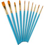 Ensemble de 10 pinceaux acryliques - pinceaux ronds et pointus en nylon pour tous supports, parfaits ...