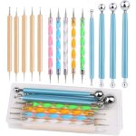 Ensemble de 14 pices d'outils a point stylo a boule avec bote, outils pour peinture sur pierre, modelage ...