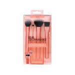 Ensemble de 4 pinceaux de base impeccables sans cruauté rose or / noir Ensemble de 4 pinceaux de base impeccables sans cruauté rose or / noir