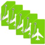 Un ensemble de 5 etiquettes a bagages en silicone avec cartes d'identification nominatives, parfaites ... Un ensemble de 5 etiquettes a bagages en silicone avec cartes d'identification nominatives, parfaites ...