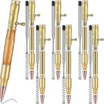 Ensemble de 6 stylos minces, ensemble de stylos pivotants en bois multicolores avec tige de recharge ...