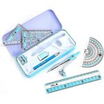 Ensemble de 8 boussoles / math�matiques pour les el�ves avec bo�te de rangement, comprend une r�gle, ...