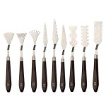 Ensemble de 9 grattoirs a palette professionnels en acier inoxydable, spatule, couteau a palette, grattoir ...