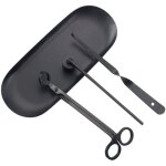 Ensemble d'accessoires de coupe - mche de bougie, coupe - bougie, eteignoir, assiette, outils d'entretien, ...