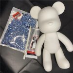 Ensemble bleu - hauteur 22cm - figurines'ours faites a la main, bricolage, peinture de diamant, strass'intérie ... Ensemble bleu - hauteur 22cm - figurines'ours faites a la main, bricolage, peinture de diamant, strass'intérie ...