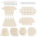Ensemble de fabrication de boucles d'oreilles avec feuilles, pendentifs en bois non teint�s, anneaux ...