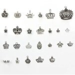 Ensemble de bracelets en argent tibétain - 25 en 1 accessoires de pendentif couronne exquis Ensemble de bracelets en argent tibétain - 25 en 1 accessoires de pendentif couronne exquis
