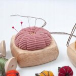 Ensemble de coussins pour aiguilles a coudre avec anneau pratique rose