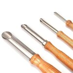 Ensemble d'emporte - pices circulaires en acier inoxydable avec manche en bois, 4 tailles, design ergonomique ...