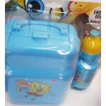 Ensemble gouter / boite valisette / bob l eponge / boite et gourde / grand modele 18x14x10 cm / neuf