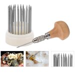 Ensemble d'outils de grain de perle avec poign�e en bois, graveur pour orf�vrerie, diamant, r�glage de ...