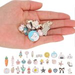 Ensemble de pendentifs en alliage pour la fabrication de bijoux de bricolage - 30 pices, motifs varis ...