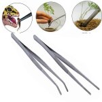 Ensemble de pinces de pr�cision en acier inoxydable - lot de 2 (droites et courb�es) pour travaux manuels, ...