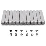 Ensemble de tampons en m�tal en forme de coeur de 12 pi�ces, kit d'outils de poin�onnage de 3 mm (1 / ...