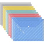 Ershi - lot de 10 chemises a4 en plastique color avec bouton en maille pour l'cole, le bureau, le classement ...
