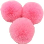 Ershi - lot de 10 pompons en fourrure de lapin - 6 cm - en fourrure synthtique - pour bricolage, artisanat, ...