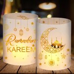 Ershi - lot de 12 photophores dcoratifs de table pour le ramadan kareem ad umrah mubarak - dcoration ...