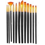 Ershi - lot de 12 pinceaux de maquillage pour enfants ¿ pinceaux en nylon doux pour aquarelle et visage ...