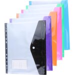 Ershi - lot de 12 pochettes plastiques perfores a4, 6 couleurs, convient aux classeurs a anneaux et ...