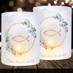 Ershi - lot de 16 photophores dcoratifs de table pour baptme, communion, garon et fille, eucalyptus, ...