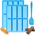 Ershi - lot de 2 moules rectangulaires en silicone pour barres de céréales, chocolats, barre d'énergie ... Ershi - lot de 2 moules rectangulaires en silicone pour barres de céréales, chocolats, barre d'énergie ...