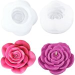 Ershi - 2pices moule a bougie moule en silicone pour fleur de rose moule en rsine epoxy[2684]