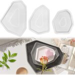 Ershi - lot de 3 moules en silicone avec bord polygone - plateau diy - dessous de verre - moule en silicone ...