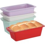 Ershi - lot de 4 mini moules rectangulaires en silicone - 20 x 9, 5 x 5, 5 cm - pour pain, gteau et ...