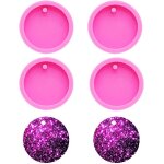Ershi - lot de 4 moules ronds en silicone avec trous pour porte - cls - pour bricolage, bijoux, loisirs ...